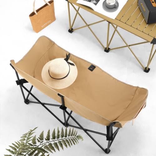 新款戶外雙人低背月亮椅露營可攜式野餐折疊椅輕便休閒雙人折疊椅