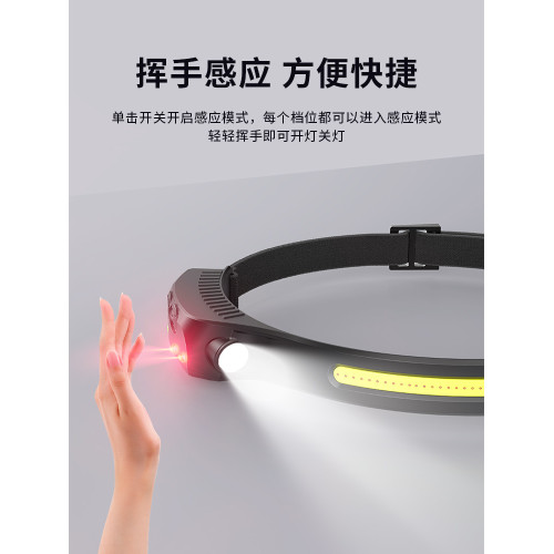 感應頭燈超長續航LED夜釣強光充電超亮防水釣魚戶外頭戴式照明燈