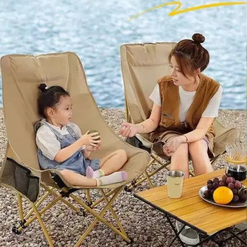 戶外可折疊椅高靠背月亮椅沙灘可攜式躺椅美術寫生休閒椅子釣魚椅