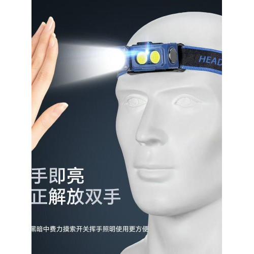 戶外感應頭燈釣魚專用充電頭戴式夜釣照明燈強光徒步登山超長續航