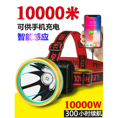 海瓦頭燈強光充電超亮頭戴式照明燈釣魚專用戶外礦燈手電筒長續航
