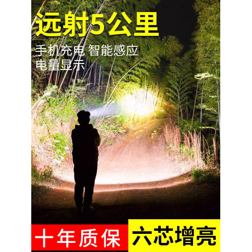 海瓦頭燈強光充電超亮頭戴式照明燈釣魚專用戶外礦燈手電筒長續航