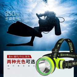 5頭強光遠射潛水手電筒長續航頭戴式趕海頭燈IPX8級防水垂釣海底