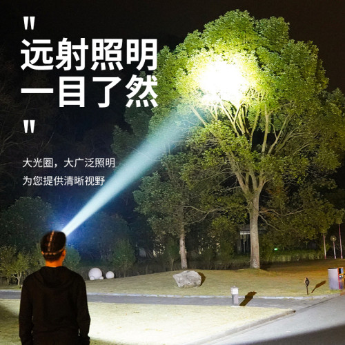 頭燈強光遠射可充電防水超亮頭戴礦燈超長續航電燈智能電顯LED燈