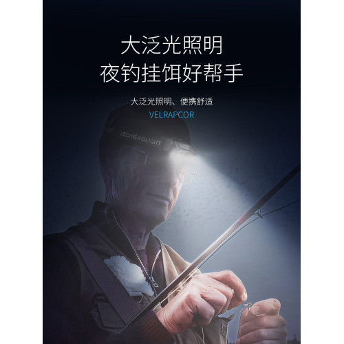 強光頭燈工地安全帽專用感應戶外登山超長續航超亮2026新款頭戴式