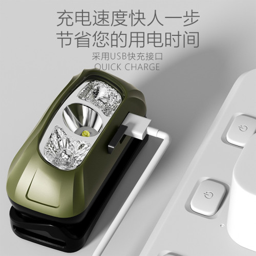 者頭燈強光充電超亮頭戴式夜釣魚照明戶外長續航輕便感應頭戴電筒