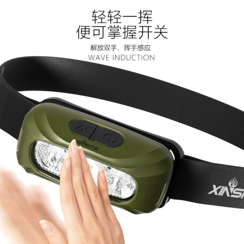 者頭燈強光充電超亮頭戴式夜釣魚照明戶外長續航輕便感應頭戴電筒