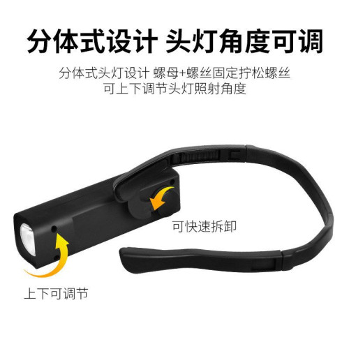 新款耳掛式頭燈USB充電感應強光照明工作燈釣魚燈側掛跑步頭戴燈