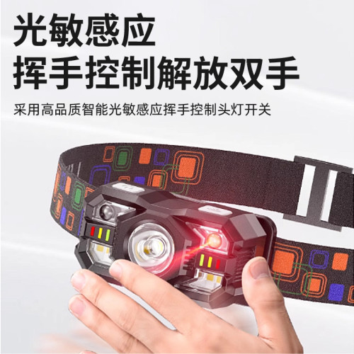 登山頭燈戶外強光超亮可充電超輕感應頭戴式超長續航夜爬徒步裝備 登山頭燈戶外強光超亮可充電超輕感應頭戴式超長續航夜爬徒步裝備