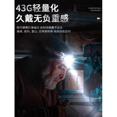 兒童頭燈戶外超輕趕海專用強光充電頭戴式照明燈露營夏令營長續航