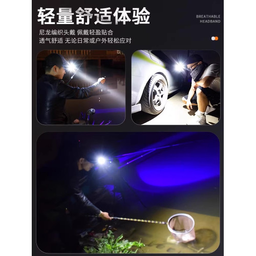兒童頭燈戶外超輕趕海專用強光充電頭戴式照明燈露營夏令營長續航