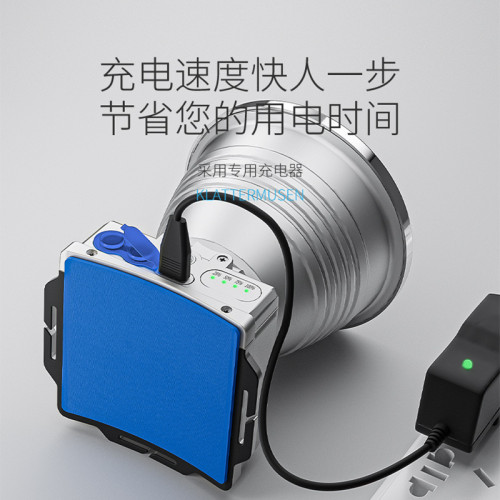 微笑鯊大燈杯強光頭燈M77頭戴式白雷射遠射砲超聚光充電戶外礦燈