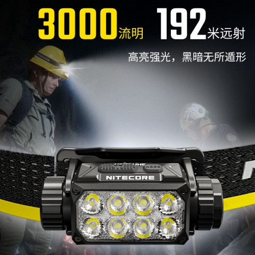 NITECORE奈特科爾HC75 UHE戶外工作頭燈新款強光超亮電子調焦頭燈