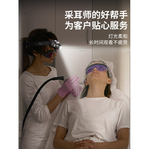 專業採耳頭燈聚光頭戴式充電醫用美容紋身專用感應掏耳朵探照燈