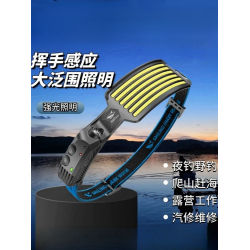 高亮強光感應頭燈頭戴式夜釣野釣專用長續航充電釣魚感應燈