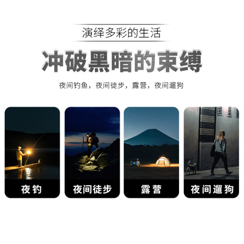 山力士H260夜釣頭燈頭戴夾帽超長續航釣魚專用感應帽夾燈超亮充電