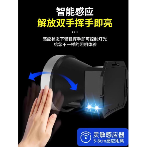黃光頭燈趕海照魚專用燈照黃鱔強穿透力強光超亮充電頭戴式照明燈