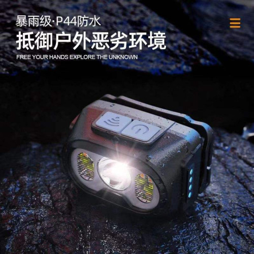 頭燈強光充電超亮感應夜釣魚頭戴式戶外超長續航超輕小手電筒登山