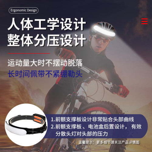 LED頭燈大面積泛光散光工作頭燈防水USB充電超長續航安全帽散光燈