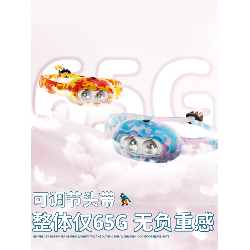 曼爾雷諾新款兒童頭燈強光充電超亮長續航超輕頭戴戶外跑步探照燈