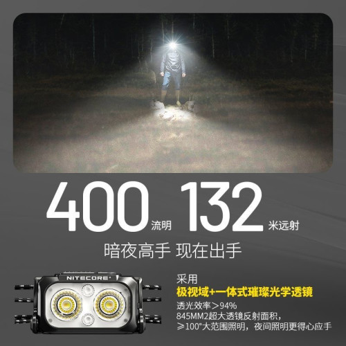 NITECORE奈特科爾NU25/NU25 UL輕量戶外頭燈400流明高亮頭燈紅光