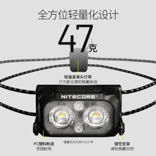 NITECORE奈特科爾NU25/NU25 UL輕量戶外頭燈400流明高亮頭燈紅光
