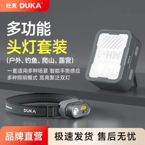 杜克頭燈MH1充電超亮多功能照明夜釣手電筒鋰電戶外露營超長續航