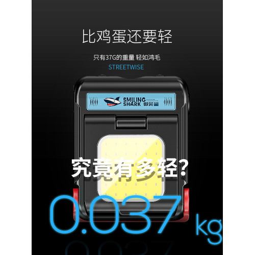 微笑鯊感應帽夾燈釣魚專用頭燈超亮戶外強光充電夜釣超長續航頭戴