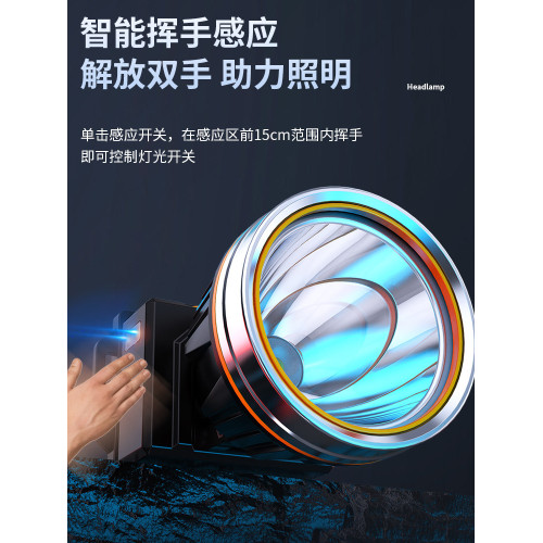 海瓦頭燈強光充電超亮頭戴式戶外照明手電筒超長續航釣魚專用礦燈