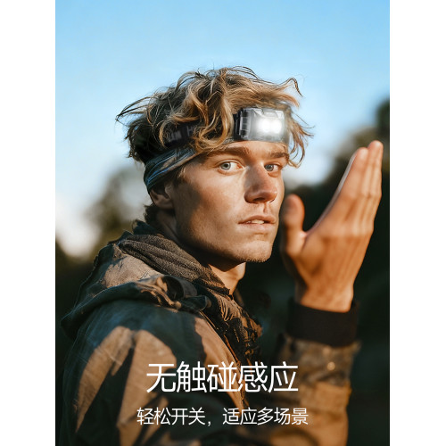 LEM頭燈戶外登山徒步越野跑夜釣魚專用感應強光充電頭戴式照明燈