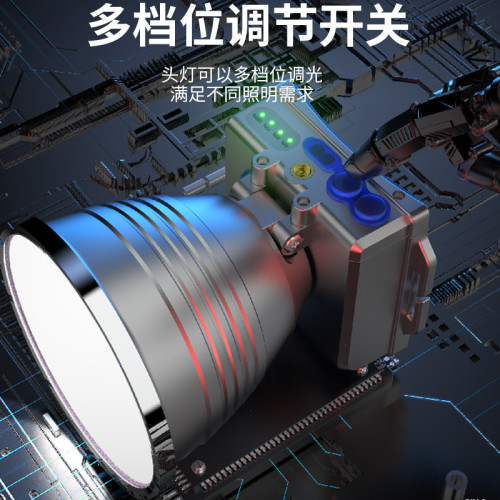 特亮雷射砲頭燈強光充電超亮聚光遠射頭戴式電筒戶外趕海夜釣礦燈