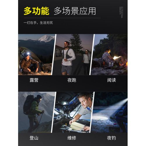 天火頭燈強光超亮充電感應頭戴式小手電夜釣魚專用超長續航登山燈