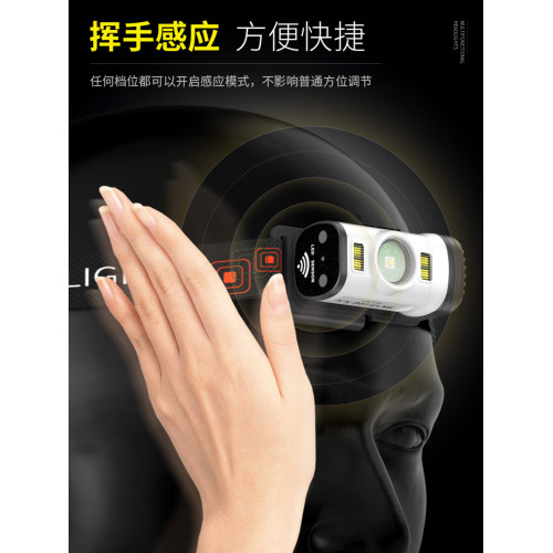 天火頭燈強光超亮充電感應頭戴式小手電夜釣魚專用超長續航登山燈