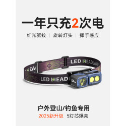 銘久2026新款頭燈強光超亮頭戴式感應夜釣釣魚專用戶外登山照明燈