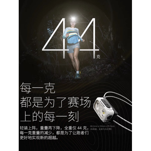 奈特科爾NU21輕量化越野跑徒步頭燈充電戶外露營跑步無重感探照燈
