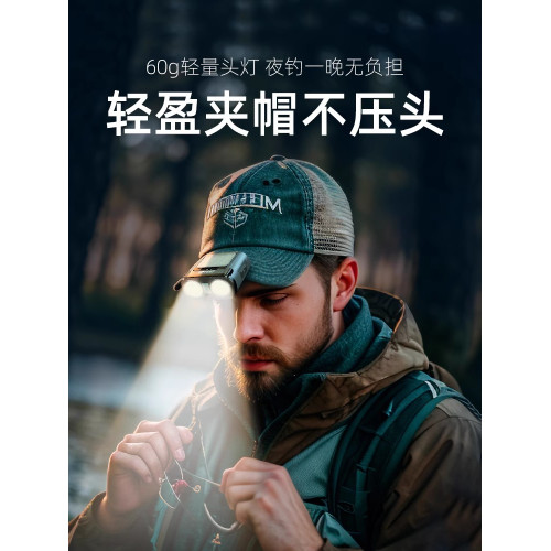沃爾森貓頭鷹pro夜釣頭燈釣魚專用感應帽夾燈頭戴式強光超亮充電