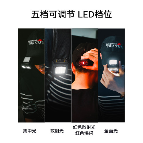 沃爾森夜釣強光頭燈感應超亮釣魚專用超長續航礦燈帽夾燈貓頭鷹