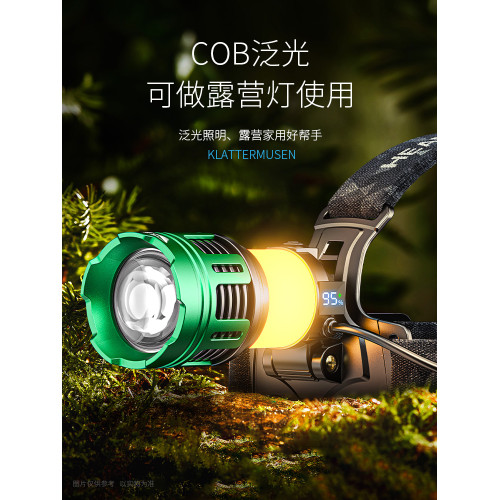 2025新款頭燈釣魚專用感應強光超亮變焦黃光戶外露營充電超長續航