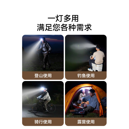 原始人2026新款頭燈強光充電超亮釣魚專用頭戴式超長續航夜釣登山