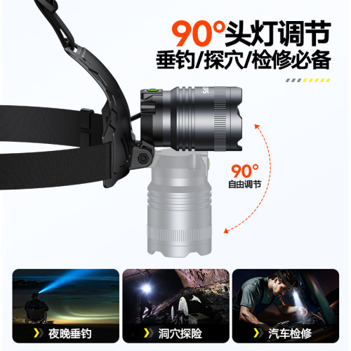 飛利浦頭燈強光充電超亮頭戴式手電筒釣魚小型輕便長續航戶外礦燈