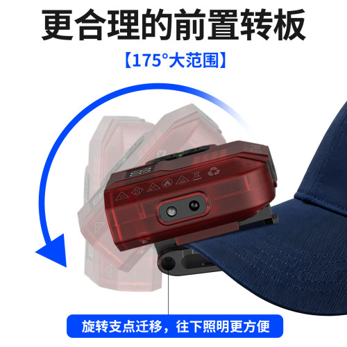 哈拿頭燈釣魚專用夜釣感應帽夾帽簷帽子頭戴式強光戶外登超亮上餌