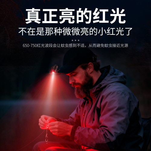 哈拿頭燈釣魚專用夜釣感應帽夾帽簷帽子頭戴式強光戶外登超亮上餌