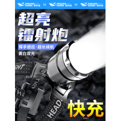 頭戴式強光頭燈超亮感應超長續航變焦大功率充電戶外登山釣魚專用