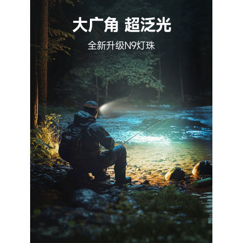 LEM頭燈釣魚專用強光超亮長續航感應夜釣燈戶外登山頭戴式照明燈