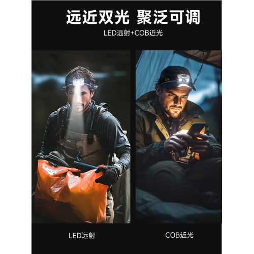 LEM頭燈釣魚專用強光充電超亮續航超長戶外登山夜釣頭戴式照明燈