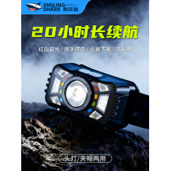 超長續航頭燈頭戴式強光充電小時100戶外超亮登山夜釣感應照明燈