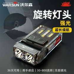 沃爾森小山雀夜釣頭燈強光超亮充電超長續航釣魚專用感應帽夾燈