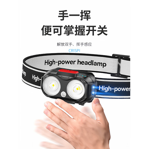 小頭燈感應頭戴式強光充電戶外釣魚爬山輕便防水超長續航2026新款