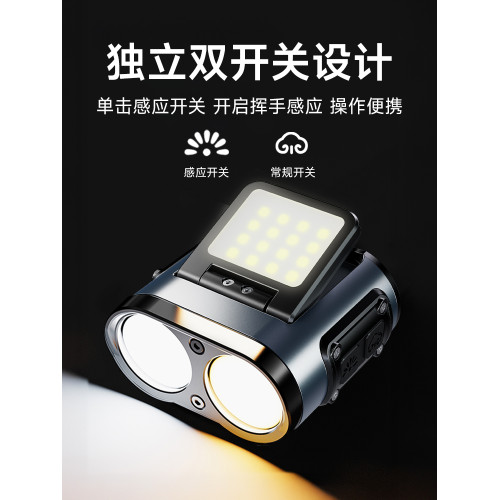 貓頭鷹頭燈夜釣魚專用強光充電超亮感應超長續航頭戴帽夾式照明燈