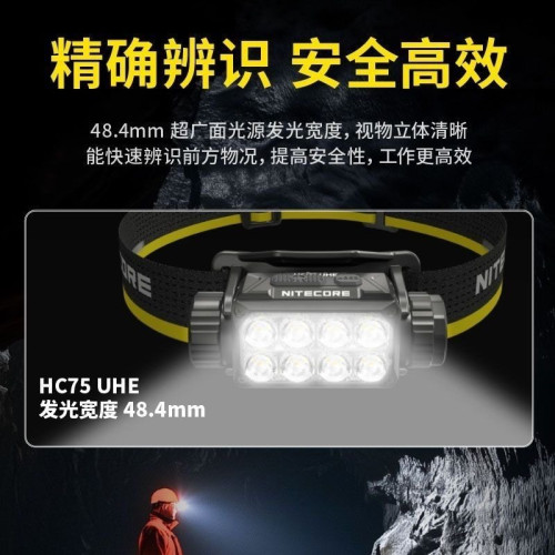 【】 nitecore奈特科爾hc75UHE頭燈戶外登山可充電強光照